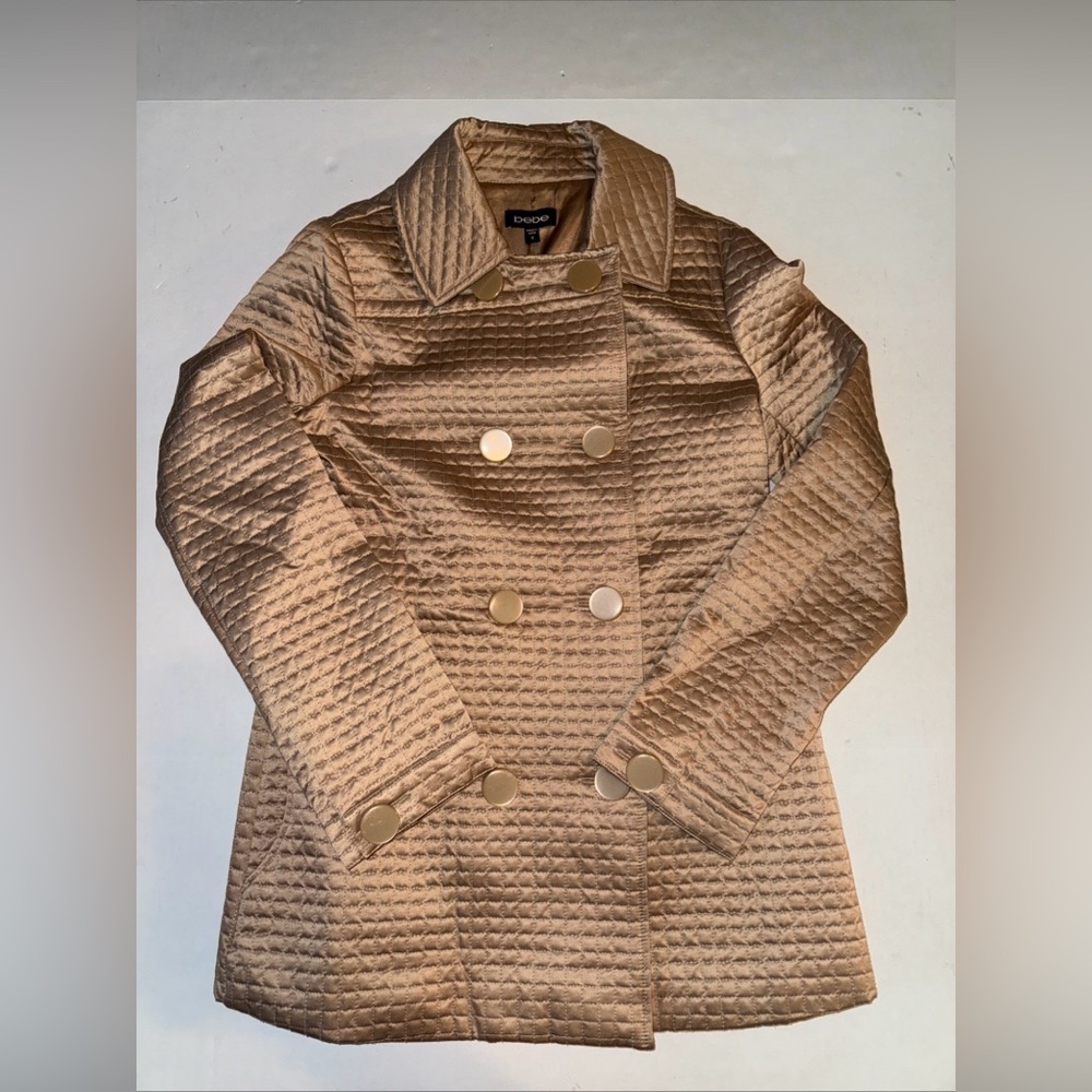 bebe Gold Quilted Pea Coat